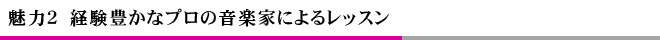 ２　経験豊かなプロの音楽家によるレッスン